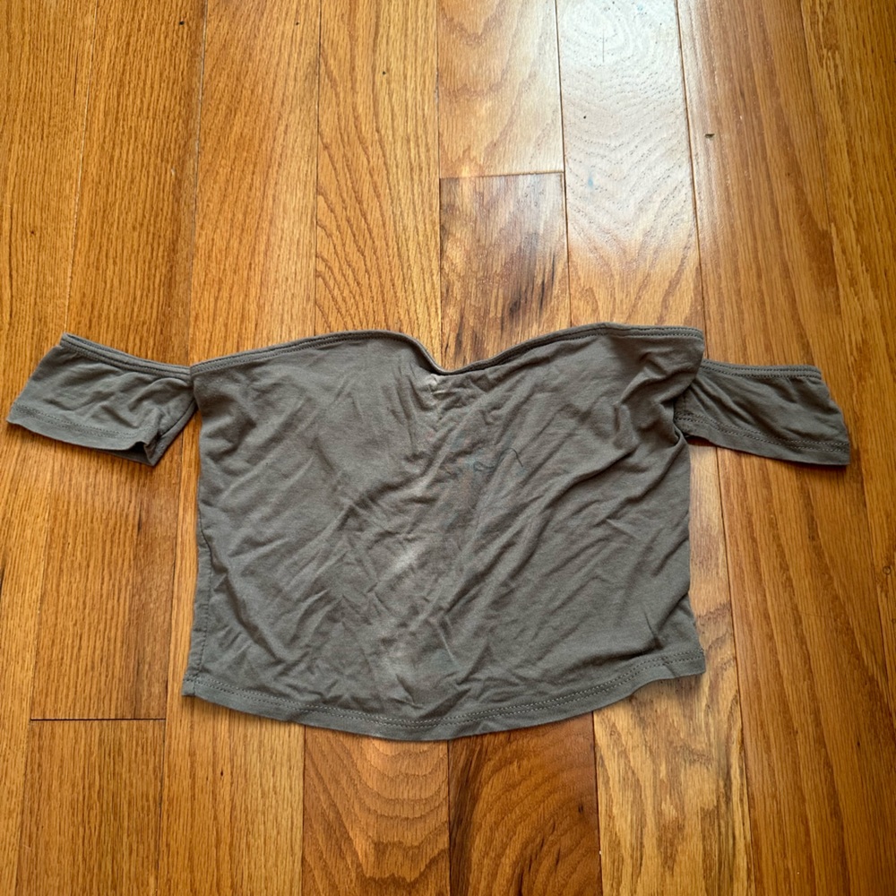 Wet seal off the shoulder crop top